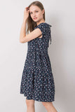 Chic Loose-Fitting Short Sleeve Dress with Deep Back Neckline