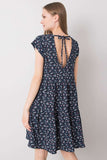 Chic Loose-Fitting Short Sleeve Dress with Deep Back Neckline