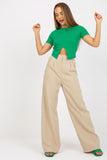 High-Waisted Women's Pants with Zipper and Pockets
