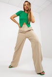 High-Waisted Women's Pants with Zipper and Pockets