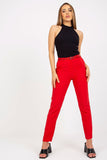 High-Waisted Tapered Leg Pants with Pockets and Belt