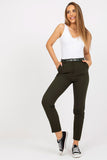 High-Waisted Tapered Leg Women's Pants with Belt
