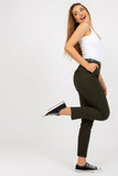 High-Waisted Tapered Leg Women's Pants with Belt
