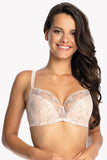 Floral Embroidered Semi-Soft Bra with Mesh Detail