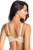 Floral Embroidered Semi-Soft Bra with Mesh Detail