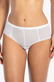 Delicate Mesh Striped Women's Panties with Satin Bow Detail