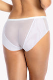 Delicate Mesh Striped Women's Panties with Satin Bow Detail