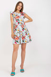 Floral Frill Summer Dress with Short Sleeves