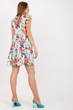 Floral Frill Summer Dress with Short Sleeves
