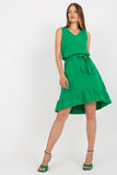 Asymmetrical Flared Summer Dress with Ruffle Hem