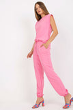 Summer Blouse & Long Pants Set with Elastic Waistband
