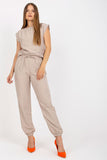 Summer Blouse and Long Pants Set with Elastic Waistband