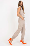Summer Blouse and Long Pants Set with Elastic Waistband