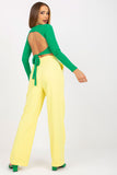 Wide Leg Women's Fabric Pants with Zippered Closure
