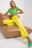 Wide Leg Fabric Pants with Zippered Closure and Pockets