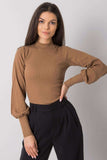 Ribbed Long Sleeve Blouse with Wide Cuffs