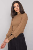 Ribbed Long Sleeve Blouse with Wide Cuffs