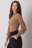 Ribbed Long Sleeve Blouse with Wide Cuffs