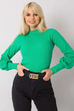 Ribbed Long Sleeve Blouse with Wide Cuffs
