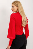 Ribbed Long Sleeve Blouse with Wide Cuffs