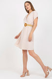Flared Envelope Front Dress with Braided Belt