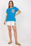 Summer Blouse and Shorts Set with Embroidery Details
