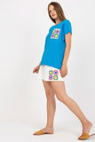 Summer Blouse and Shorts Set with Embroidery Details