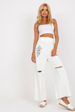 Wide-Leg Sweatpants with Pockets & Detachable Chain