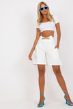 Wide Leg Women's Shorts with Chain and Slip Pockets