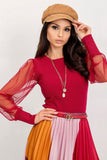Elegant Blouse with Sheer Long Sleeves for Any Occasion