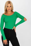 Elegant Long Sleeve Blouse with Boat Neckline & Cutout