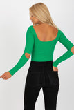 Elegant Long Sleeve Blouse with Boat Neckline & Cutout