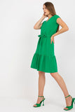 Flared Summer Dress with V-Neck and Ruffle Hem