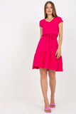 Flared Summer Dress with Ruffle Hem and Tie Waist