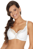 Elegant Semi-Padded Lace and Mesh Bra with Decorative Detail