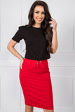 Elastic Waist Sweatshirt Skirt with Pockets and Ties