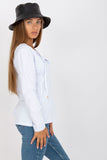 Long Sleeve Blouse with Deep Neckline and Front Binding