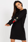 Embroidered Long Sleeve Tracksuit Dress with Pockets