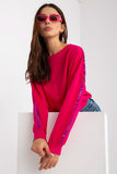 Sequined Long Sleeve Women's Blouse with Round Neckline