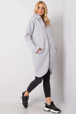 Extended Cut Zippered Hoodie with Side Pockets