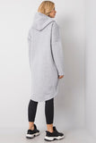 Extended Cut Zippered Hoodie with Side Pockets