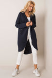 Extended Cut Zippered Hooded Sweatshirt with Pockets