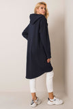 Extended Cut Zippered Hooded Sweatshirt with Pockets