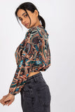 Chic Stand-Up Collar Blouse with Long Sleeves