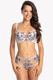 Elegant Semi-Soft Bra with Embroidered Cups and Mesh Trim