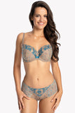Elegant Semi-Soft Bra with Embroidery and Underwire Support