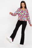 Patterned Heart Neckline Long Sleeve Women's Sweatshirt