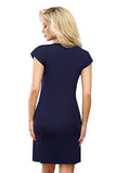 Chic A-Line Blouse with Lace Inserts and Piping Details