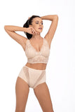 Elegant High-Waisted Lace Insert Cotton Panties