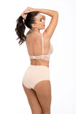 Elegant High-Waisted Lace Insert Cotton Panties